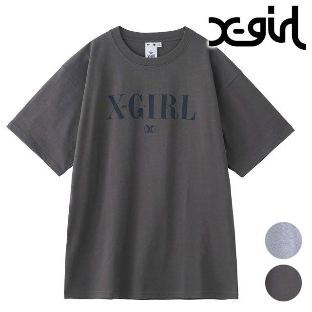 X-girl（エックスガール） レディース カレッジロゴ ビッグTシャツ