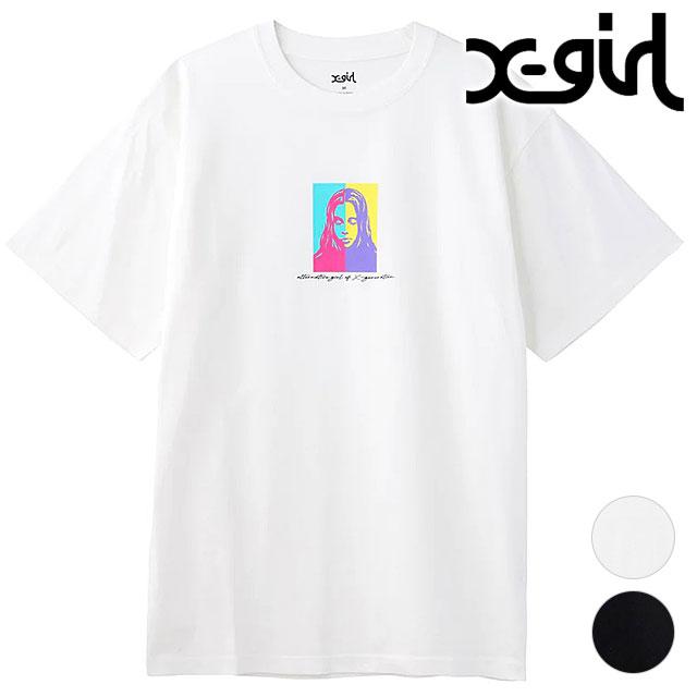 X-girl（エックスガール） レディース ポップアートフェイス Tシャツ