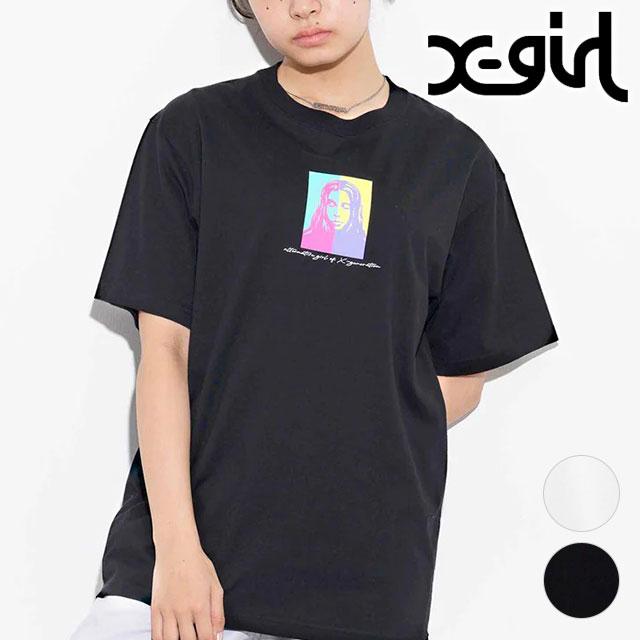 X-girl（エックスガール） レディース ポップアートフェイス Tシャツ