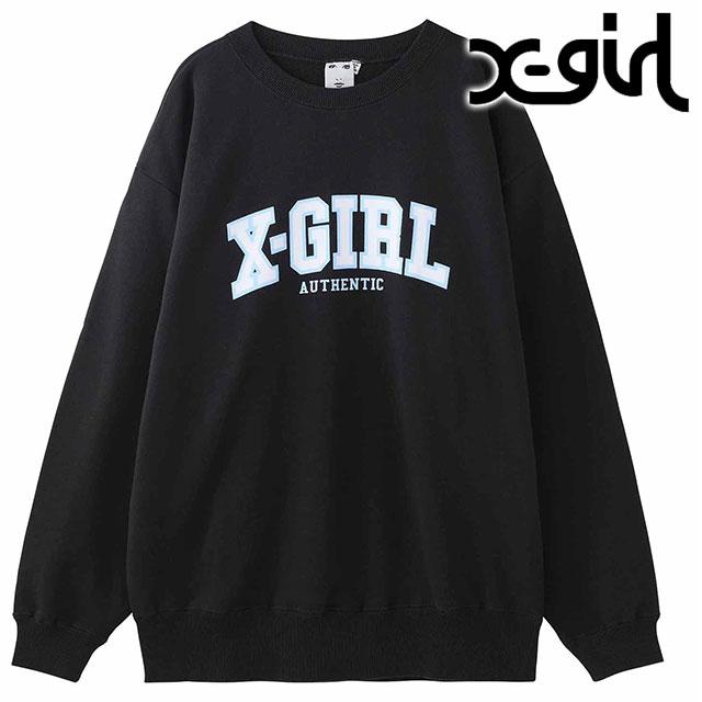 X-girl（エックスガール） レディース カレッジロゴクルースウェット 