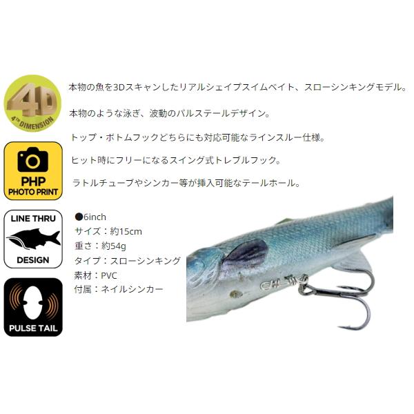サベージギア 4Dラインスルーパルステールトラウト6インチスロー