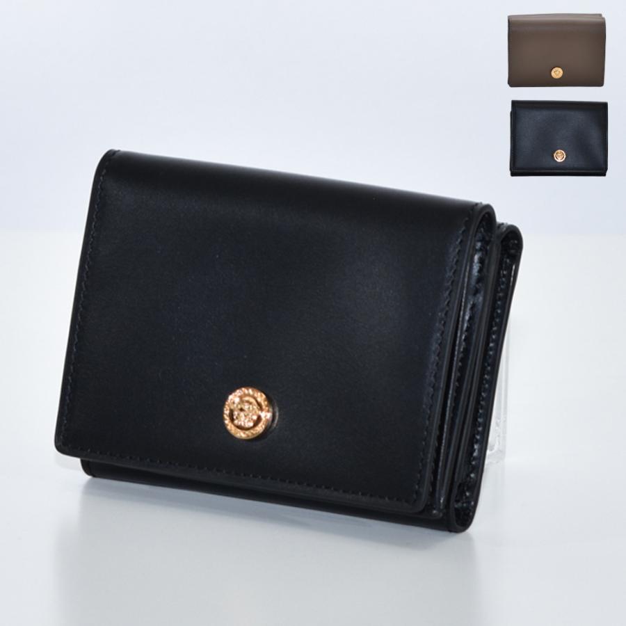 ヴェルサーチ　三つ折り財布　メデューサ　カーフレザー　黒　ブラック　ユニセックス VERSACE（ヴェルサーチェ） ヴェルサーチ 財布 メンズ レディース 三
