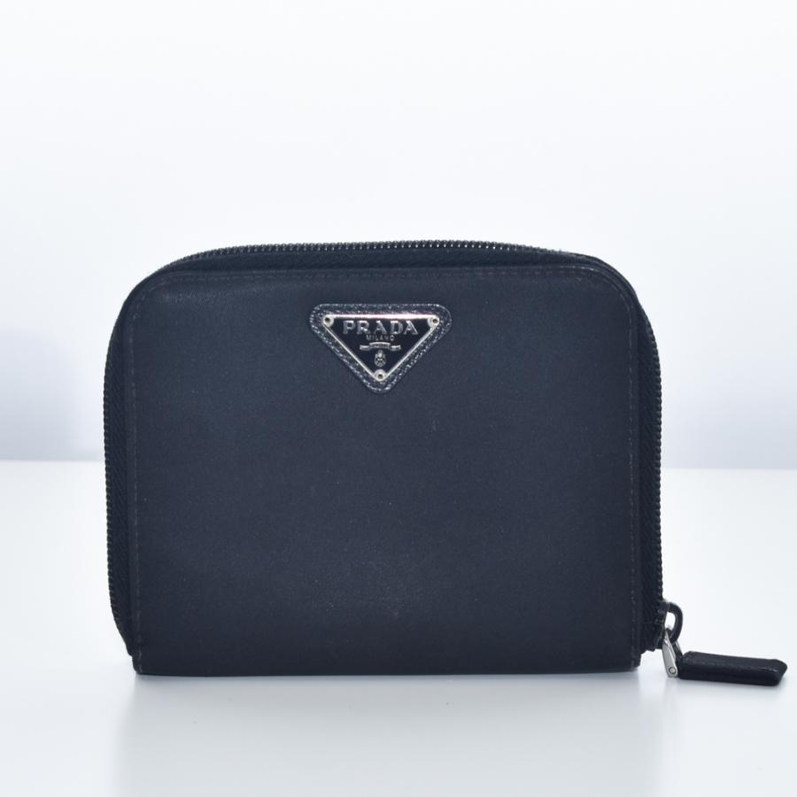 【未使用品】PRADA ブラック ナイロン 二つ折り財布 PRADA（プラダ） 中古USED PRADA 二つ折り財布 メンズ ナイロン 84338