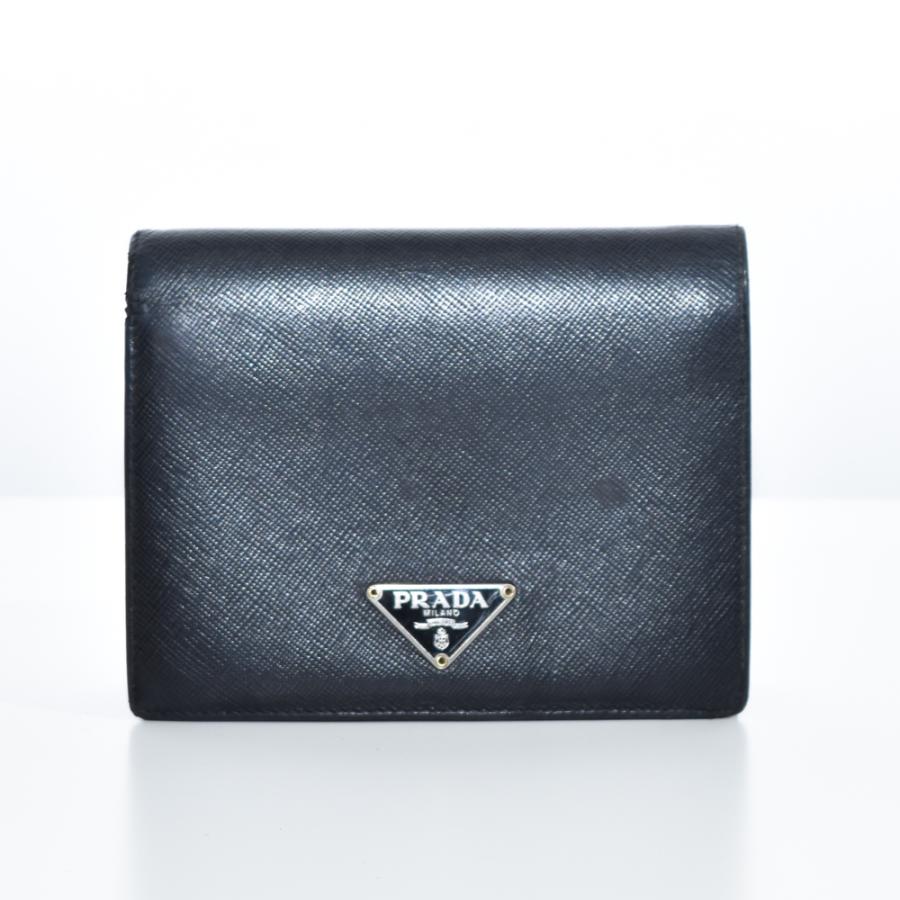 PRADA（プラダ） 中古USED PRADA 財布 2つ折り サフィアーノ ブラック