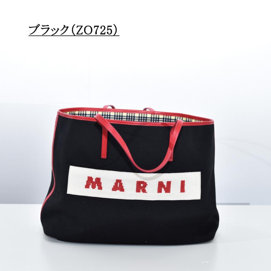 MARNI ハンドバッグ ZIPPED TOTE キャンバス　レザー　ロゴ刺繍 どんなコーデにも合う】送関込 MARNI ロゴ刺繍 トートバッグ