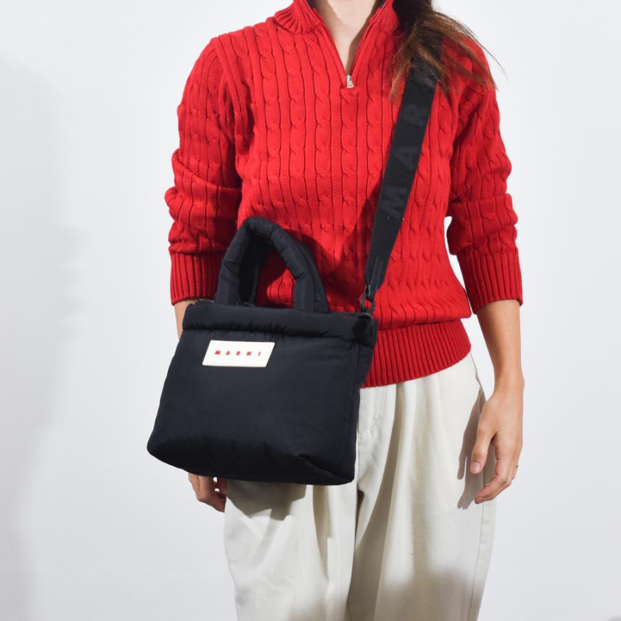 MARNI（マルニ） バッグ レディース ブラック Puff E/W トートバッグ