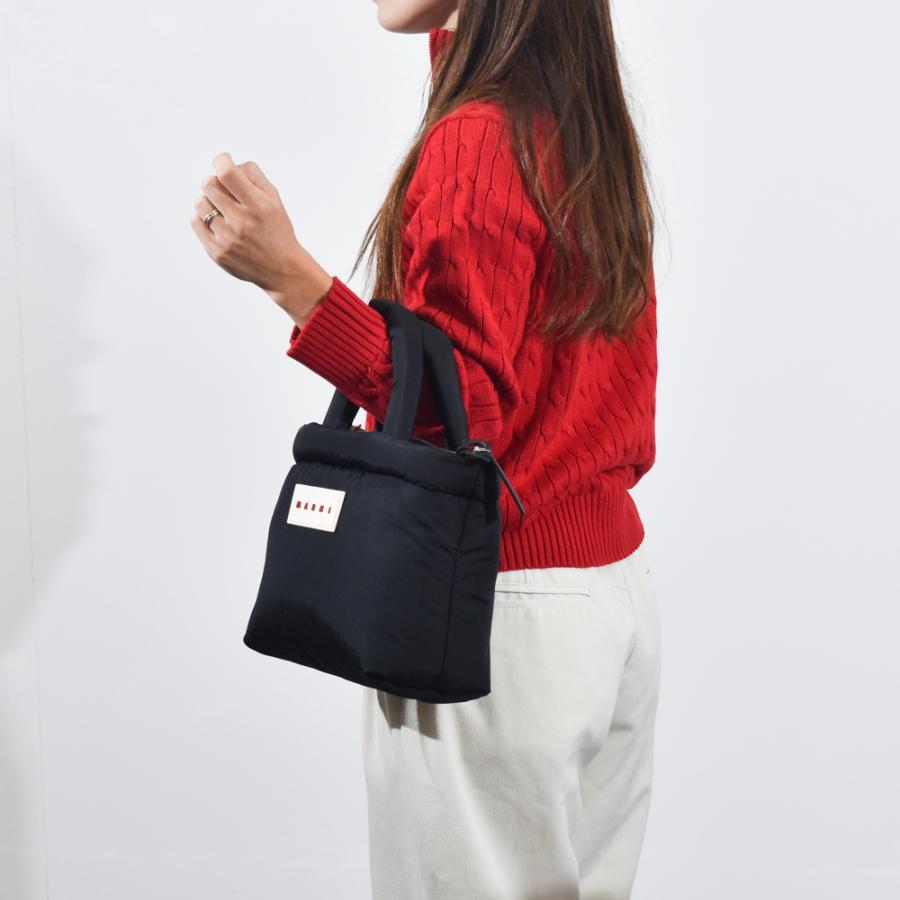 MARNI（マルニ） バッグ レディース ブラック Puff E/W トートバッグ