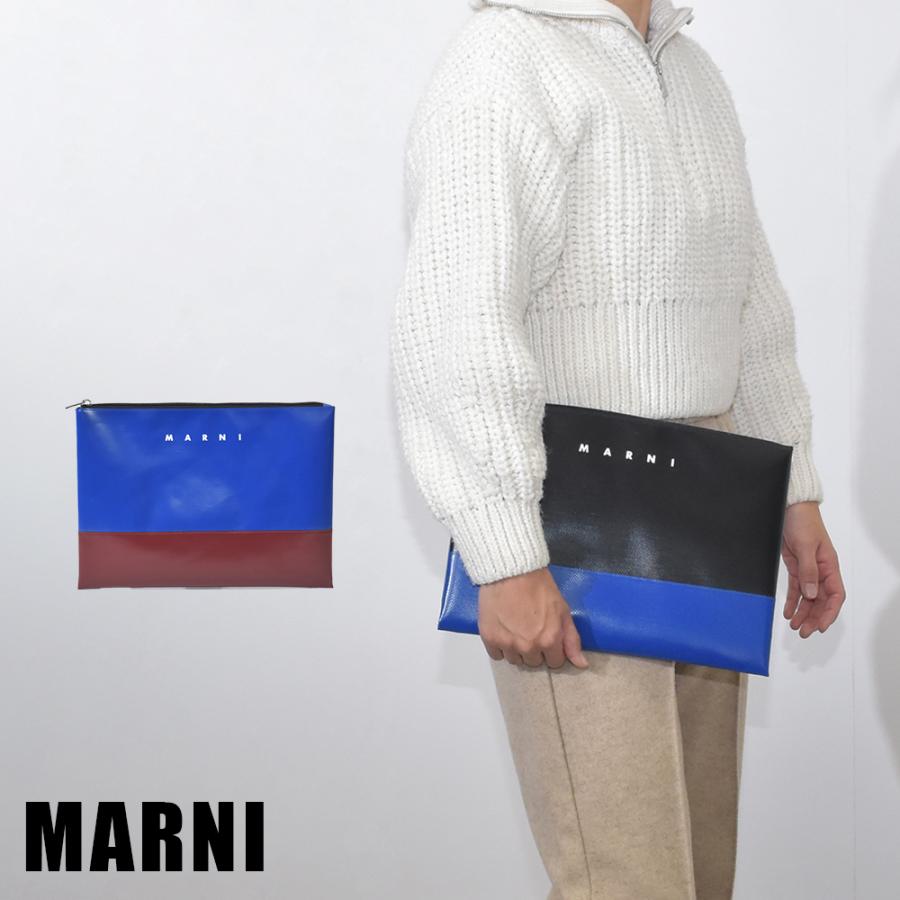 マルニ クラッチバッグ PVC バイカラー TRIBECA ロゴ MARNI ブランド