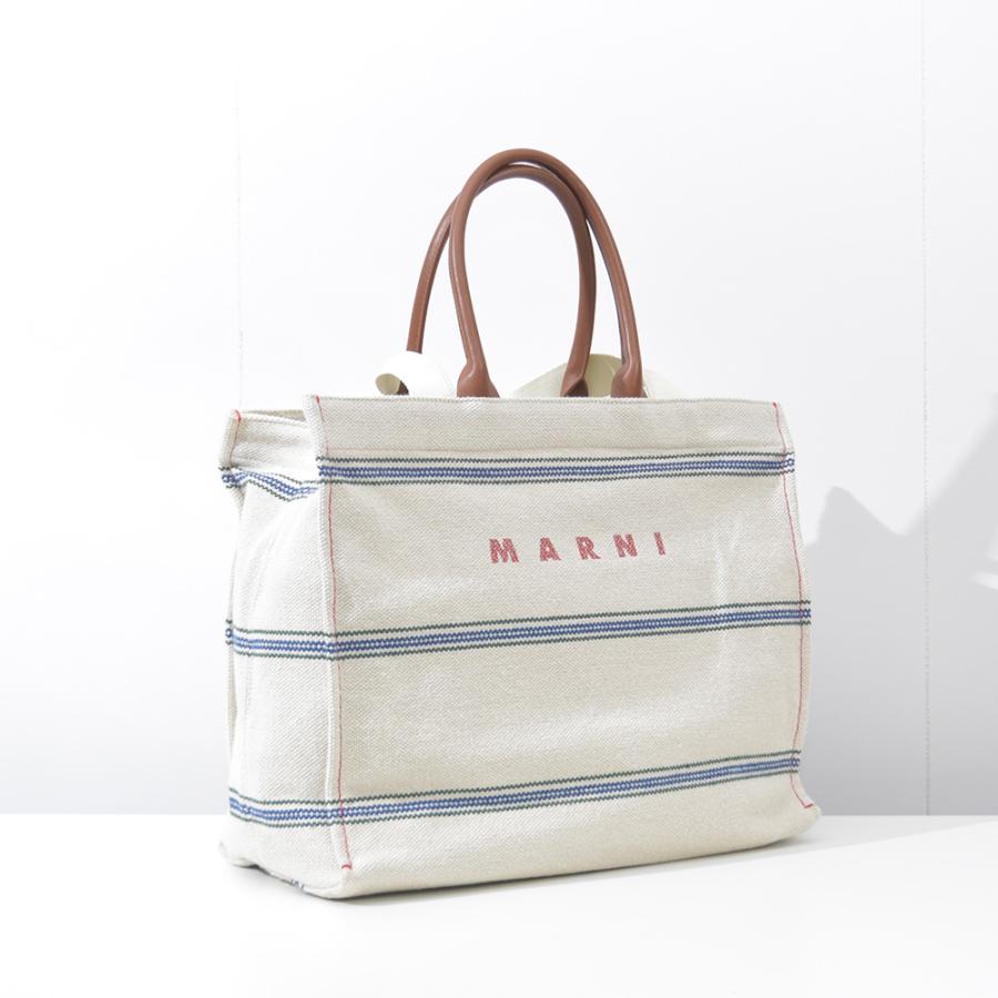 MARNI マルニ バッグ トートバッグ クリーム ストライプ MARNI マルニ バッグ トートバッグ クリーム ストライプ