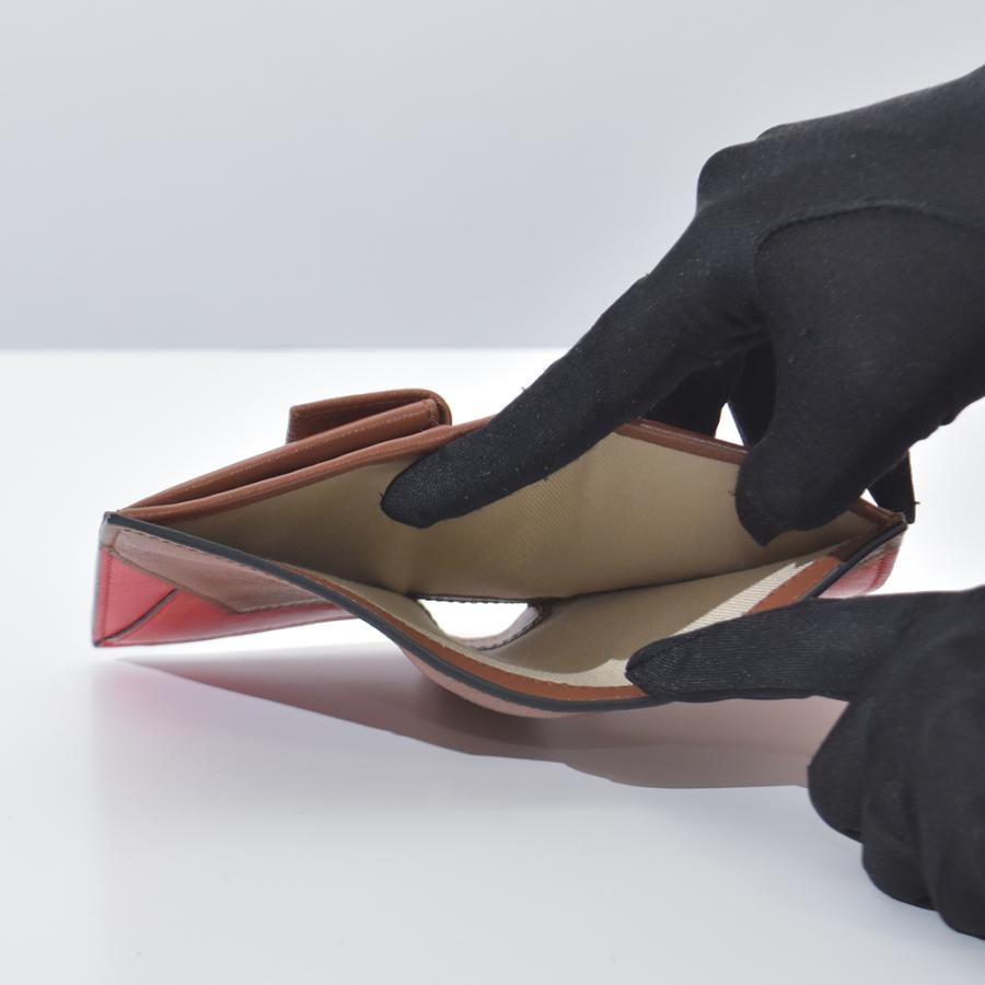 MARNI 二つ折り財布 ブラウン/ピンク/レッド ダスティピンク ピンク ブラウン サフィアーノレザー製 二つ折り