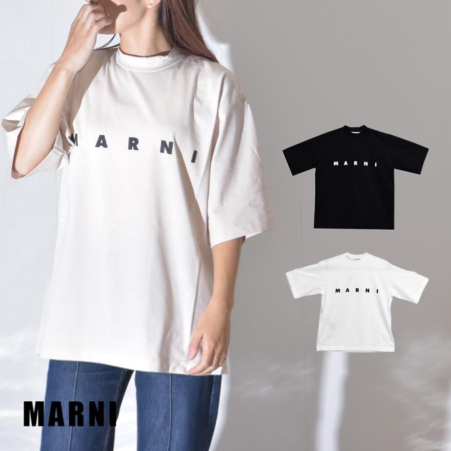 MARNI（マルニ） Tシャツ レディース モックネック ロゴ 半袖 おしゃれ