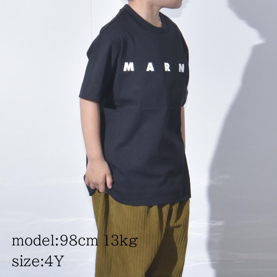 マルニ Tシャツ キッズ レディース ロゴ 半袖 ブランド 親子リンクコーデ お揃い 綿100％ MARNI 黒 ブラック ホワイト 白 グリーン 緑 コットン M002MV M00HZ｜mishshop｜05