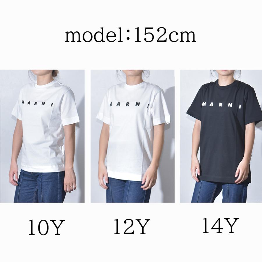 マルニ Tシャツ キッズ レディース ロゴ 半袖 ブランド 親子リンクコーデ お揃い 綿100％ MARNI 黒 ブラック ホワイト 白 グリーン 緑 コットン M002MV M00HZ｜mishshop｜09