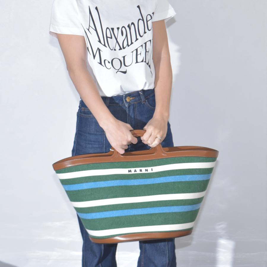 MARNI マルニ バスケットトートバッグ マルチストライプ