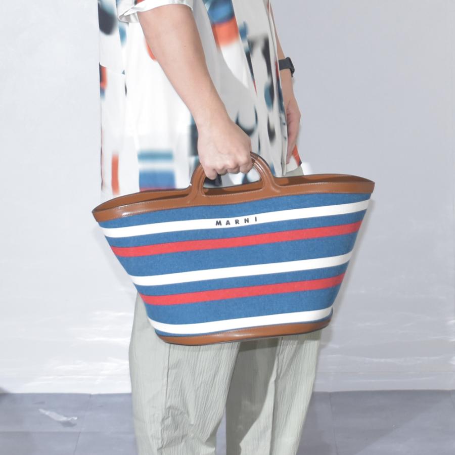 MARNI マルニ バスケットトートバッグ マルチストライプ