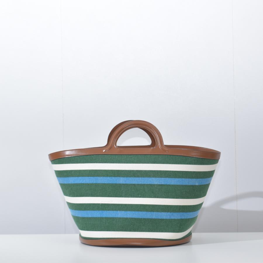 マルニマーケット　MARNI ストライプ トートバッグ　ハンドバッグ　かごバッグ MARNI マルニ バスケットトートバッグ マルチストライプ