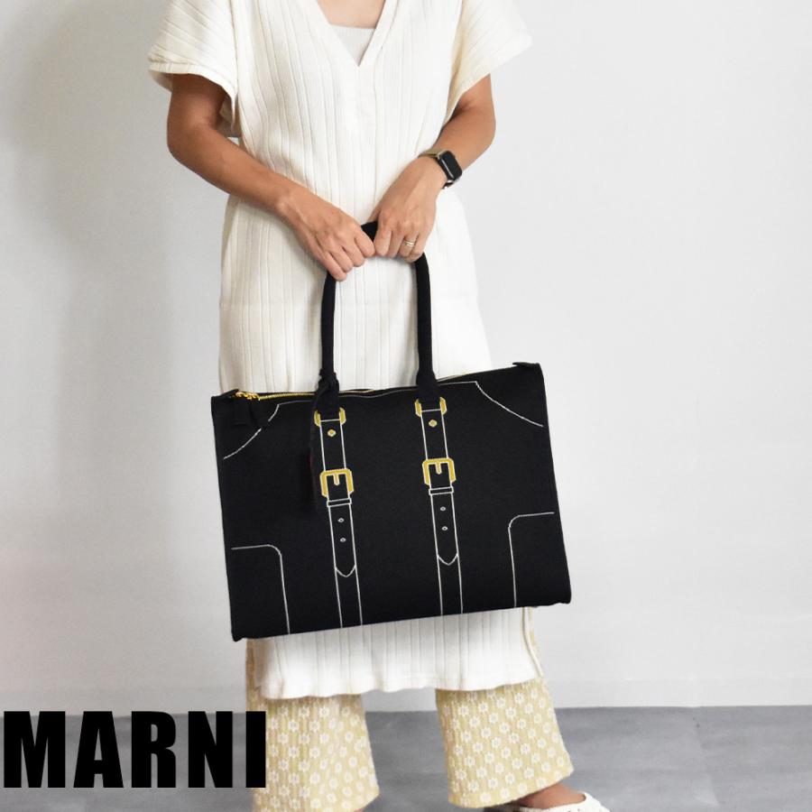MARNI マルニ バッグ トートバッグ ジャガード ニット ロゴ レディース 