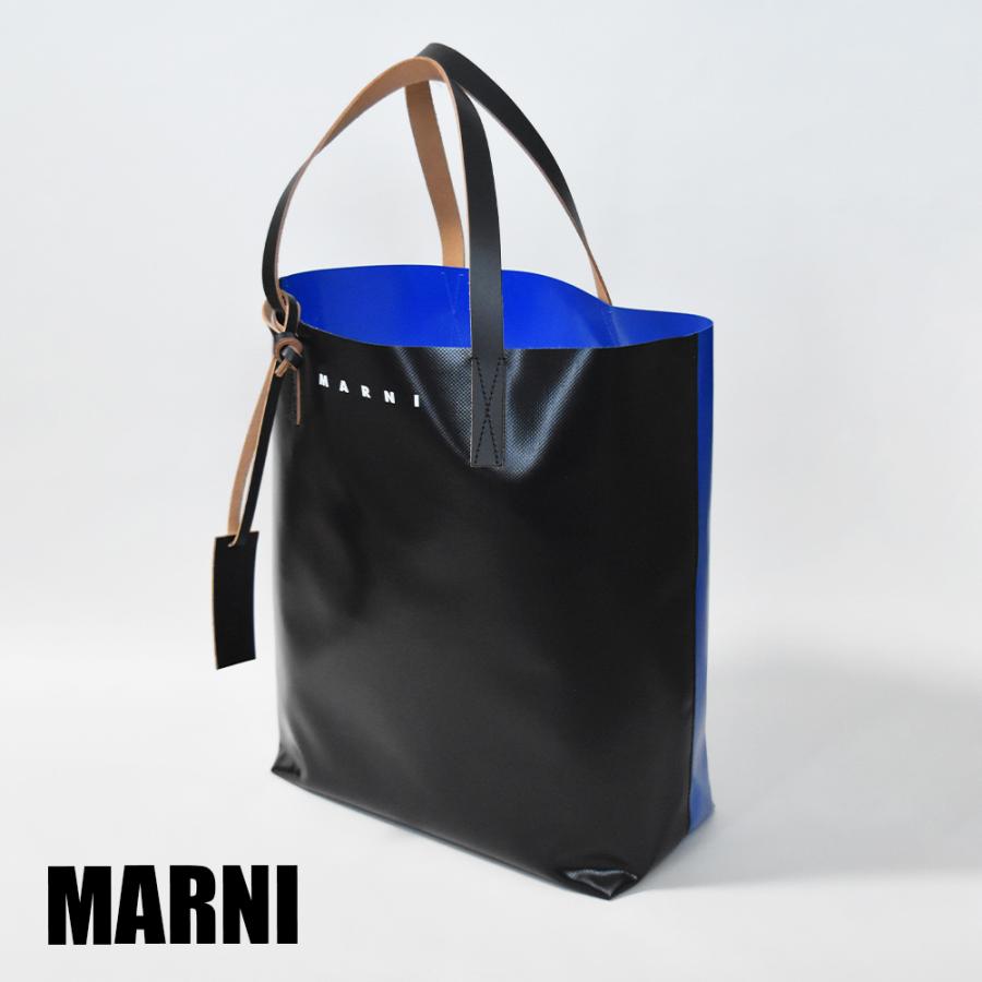 MARNI マルニ PVC レザー バイカラー ロゴトートバッグ(新品未 MARNI マルニ PVC レザー バイカラー ロゴトートバッグ(新品未