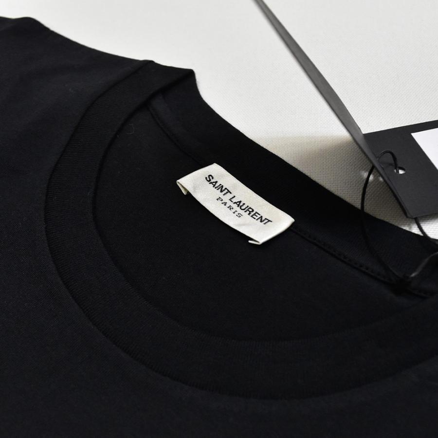SAINT LAURENT サンローラン Tシャツ ロゴ レディース 半袖 黒 SAINT LAURENT サンローラン Tシャツ ロゴ レディース 半袖 黒