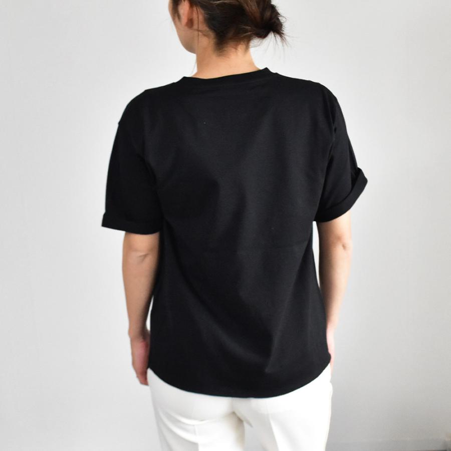 SAINT LAURENT サンローラン Tシャツ ロゴ レディース 半袖 黒 SAINT LAURENT サンローラン Tシャツ ロゴ レディース 半袖 黒