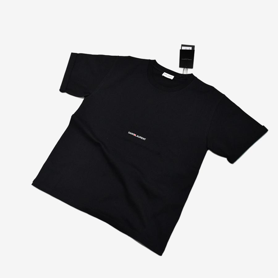 SAINT LAURENT サンローラン Tシャツ ロゴ レディース 半袖 黒 SAINT LAURENT サンローラン Tシャツ ロゴ レディース 半袖 黒