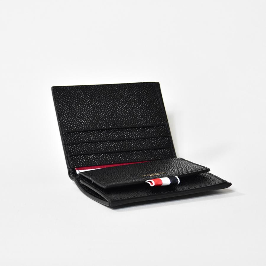 THOM BROWNE ブラック二つ折り財布 トム・ブラウン THOM BROWNE トムブラウン 二つ折り財布 ミニ