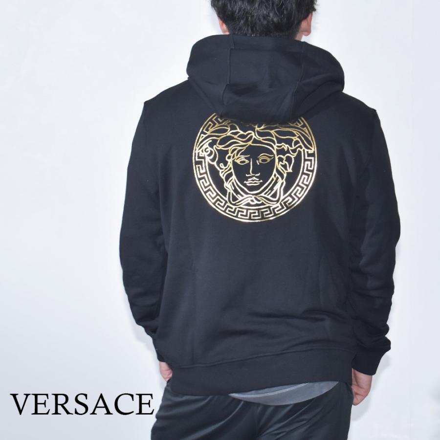 VERSACE ヴェルサーチ パーカー バックメデューサ ロゴ メンズ VERSACE ヴェルサーチ パーカー バックメデューサ ロゴ メンズ