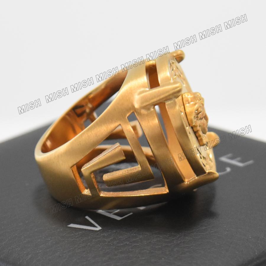 ヴェルサーチ リング 指輪 メンズ VERSACE 太め ゴールド ブランド サイズ メタル シグネット メデューサ DG54712 :ve