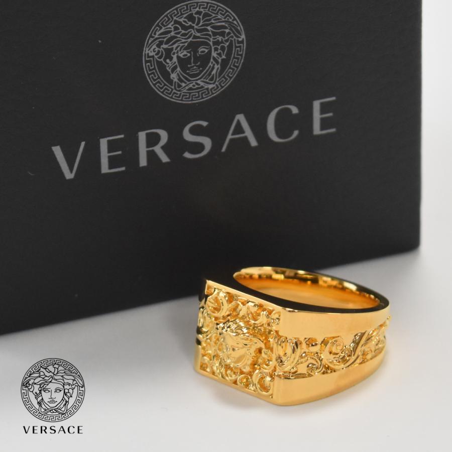 ヴェルサーチ 指輪 リング メンズ VERSACE 太め ブランド ゴールド 