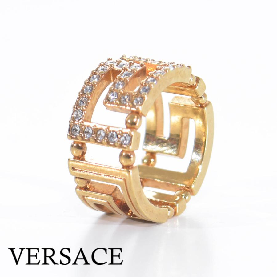 VERSACE ヴェルサーチ 指輪 リング メンズ グレカ ゴールド ビジュー 