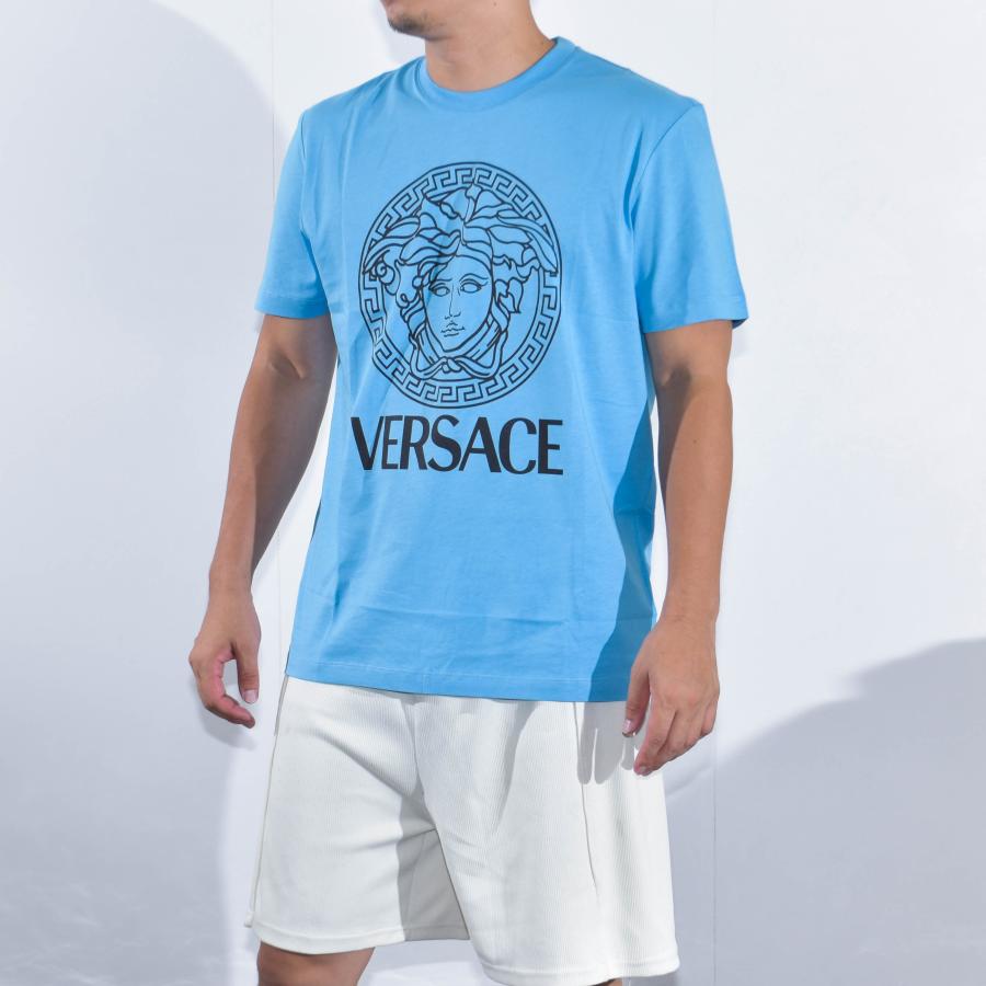 VERSACE ヴェルサーチ Tシャツ メンズ 半袖 ブラック 黒 VERSACE ヴェルサーチ Tシャツ メンズ 半袖 ブラック 黒