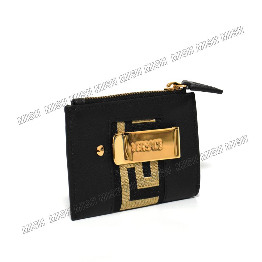 VERSACE グレカマネークリップ 小銭入れ付き ロゴ ブラック 1003084 カーフレザー ヴェルサーチ vegurekamcMISHヤフー店 通販 Yahoo!ショッピング