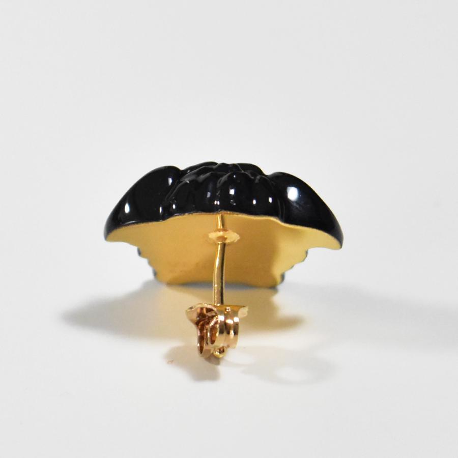 VERSACE ヴェルサーチ ピアス ブラック メデューサ ゴールド VERSACE ヴェルサーチ ピアス ブラック メデューサ ゴールド