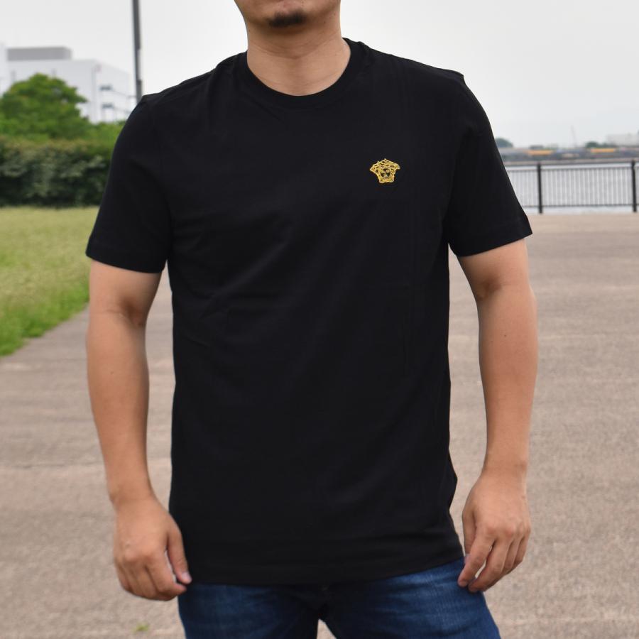 ヴェルサーチ Tシャツ メデューサ 刺繍 ワンポイント メンズ シンプル