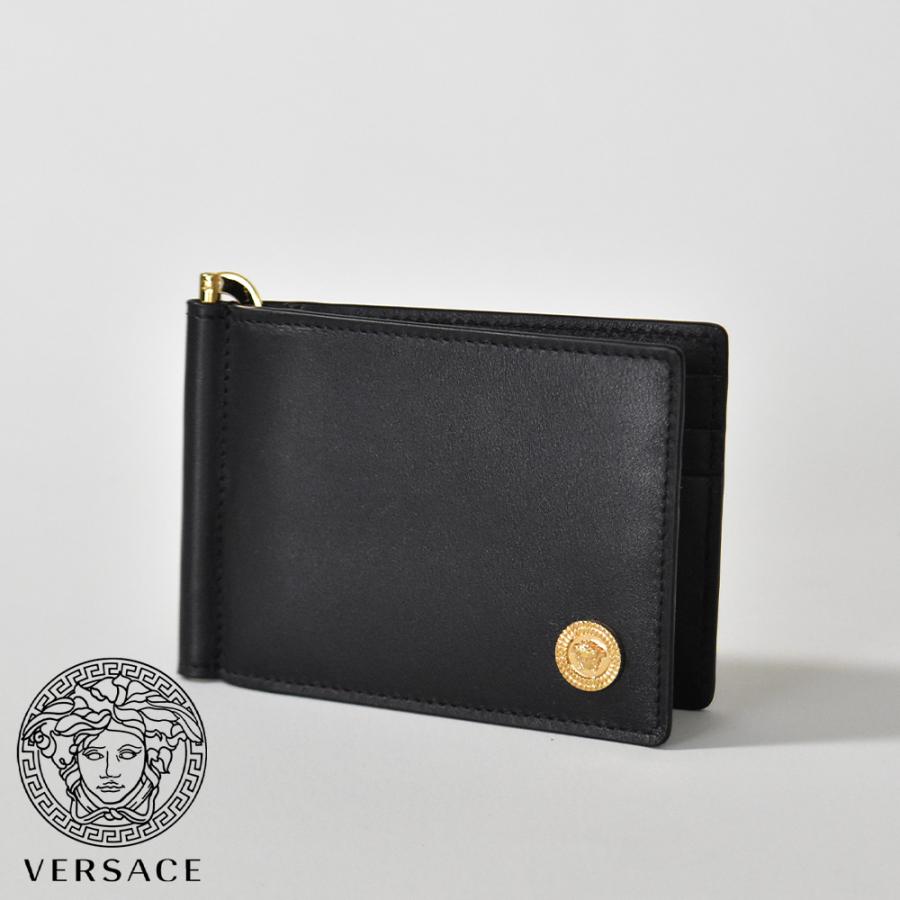ヴェルサーチ マネークリップ メデューサ ビギー ブラック 本革 カーキ カーフレザー ブランド VERSACE DPU5978 vemedubigimcMISHヤフー店 通販
