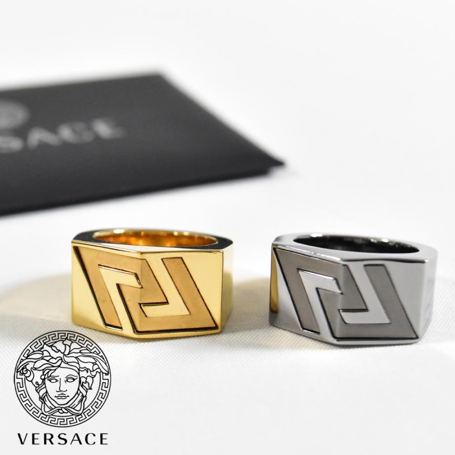 VERSACE リング グレカ模様 ゴールド アクセサリー 美品 未使用に近い VERSACE リング グレカ模様 ゴールド アクセサリー 美品 未使用
