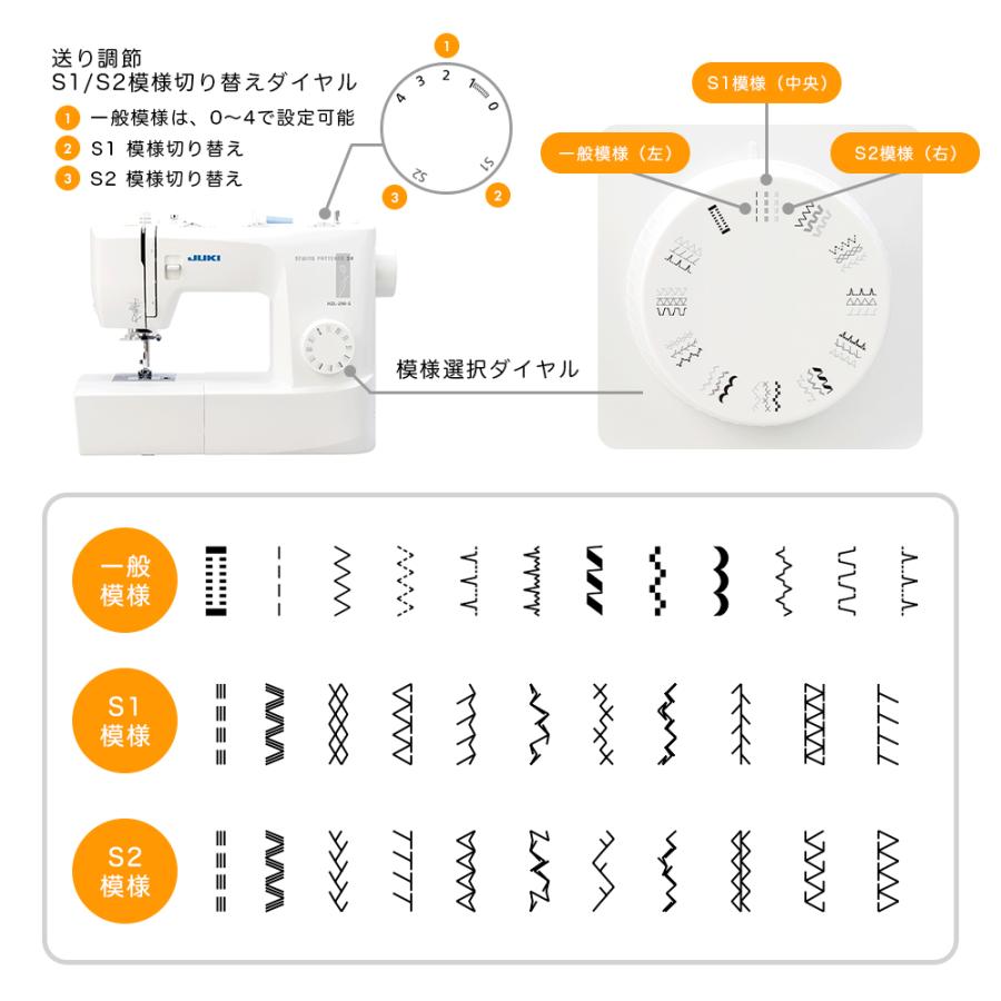 フットコントローラー付き ミシン 本体 初心者 簡単 コンパクト 軽量 安い ジューキ JUKI 電動ミシン HZL-290-S HZL-40S HZL-40NS｜misinkoubou｜10