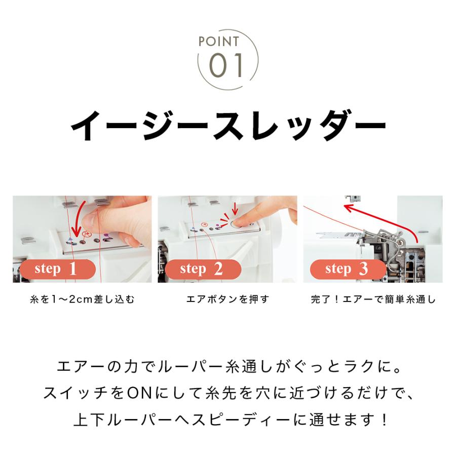 JUKI ジューキ MO-1000M 2本針4本糸差動送り付き オーバーロックミシン イージースレッダー 巻きロックの画像