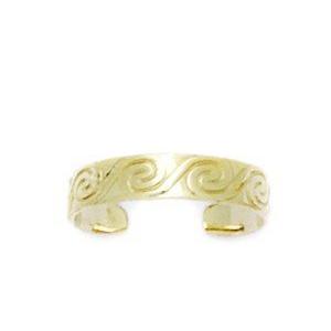 代引き人気  Gold Yellow 特別価格14k Adjustable Jewelry好評販売中 Ring Toe Jewelry Body Engraved Beautiful 指輪