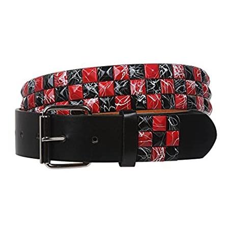 驚きの価格が実現！ Checkerboard Black & Red 1/2" 1 On 特別価格Snap Punk |好評販売中 Red/black Belt, Studded Rock ベルト