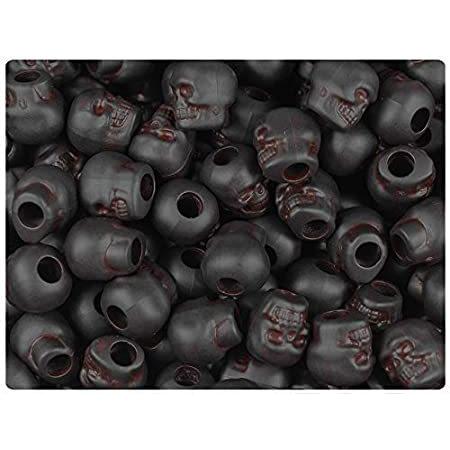 珍しい  11mm Antique Red & Black 特別価格BeadTin Skull (150pcs)好評販売中 Beads Pony ビーズ