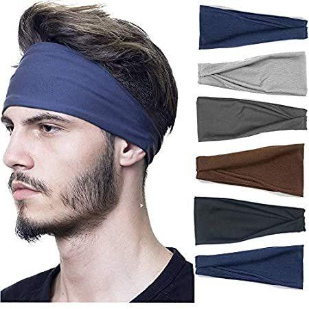 特別価格Headbands For Men, 6 PCS Running Sports Headbands Elastic Non Slip Sweat He好評販売中 ヘアバンド