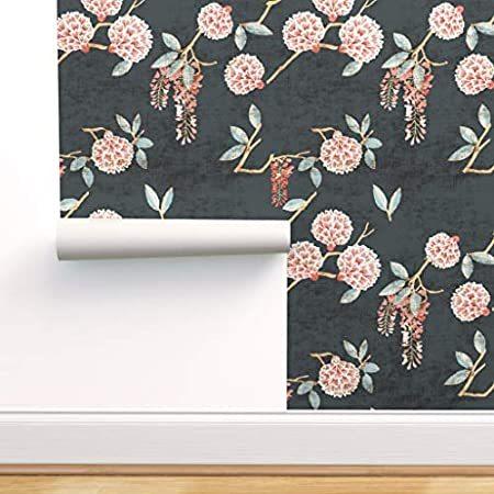 上品 特別価格Peel-and-Stick Removable Wallpaper - Spring Botanicals Floral Flowers Botan好評販売中 壁紙