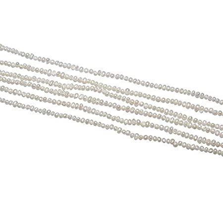 【新発売】 特別価格Cultured Potato Freshwater Pearl Beads Natural White 2mm Bead Assortments A好評販売中 ビーズ