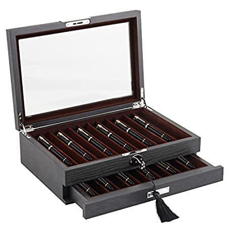 ファッションデザイナー 特別価格Wood Pen Orga好評販売中 Storage Pen Slot 12 Collector Pen Fountain Luxury Box Display レタートレー、デスクトレー