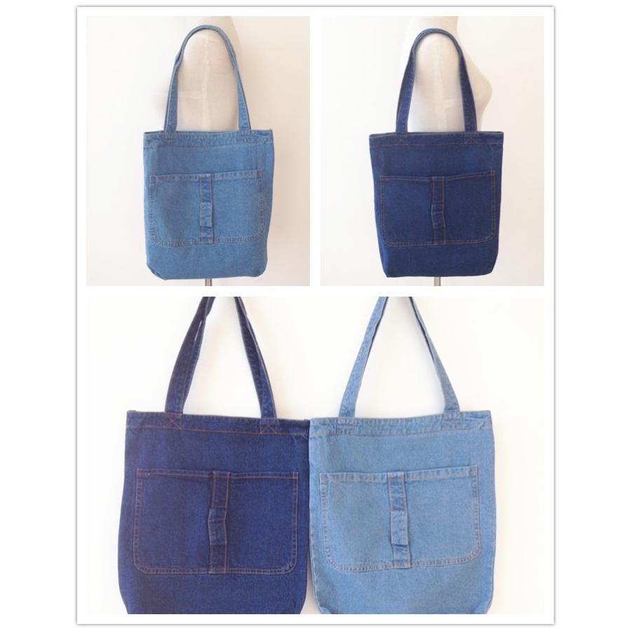 デニム バッグレディース 縦長 デニム バッグ レディース 子供 兼用 シンプル 肩掛け トート