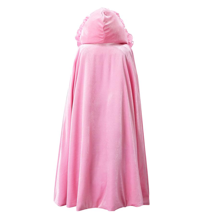 プリンセスマント 子供 ロング フード付き ケープ 羽織り フリース素材 裏地付き 女の子 コスチューム ドレスアップ ハロウィン クリスマス |  | 11