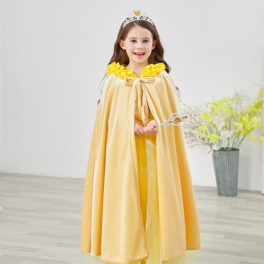 プリンセスマント 子供 ロング フード付き ケープ 羽織り フリース素材 裏地付き 女の子 コスチューム ドレスアップ ハロウィン クリスマス |  | 02