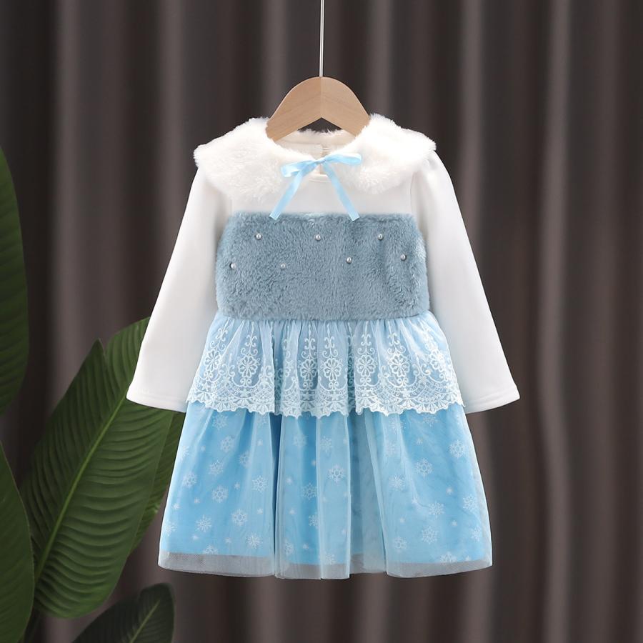 Qoo10 プリンセスドレス 子供 ドレス キッズ 長袖 ワンピース 裏起毛 暖か素材 アナ雪 エルサ アナ コ