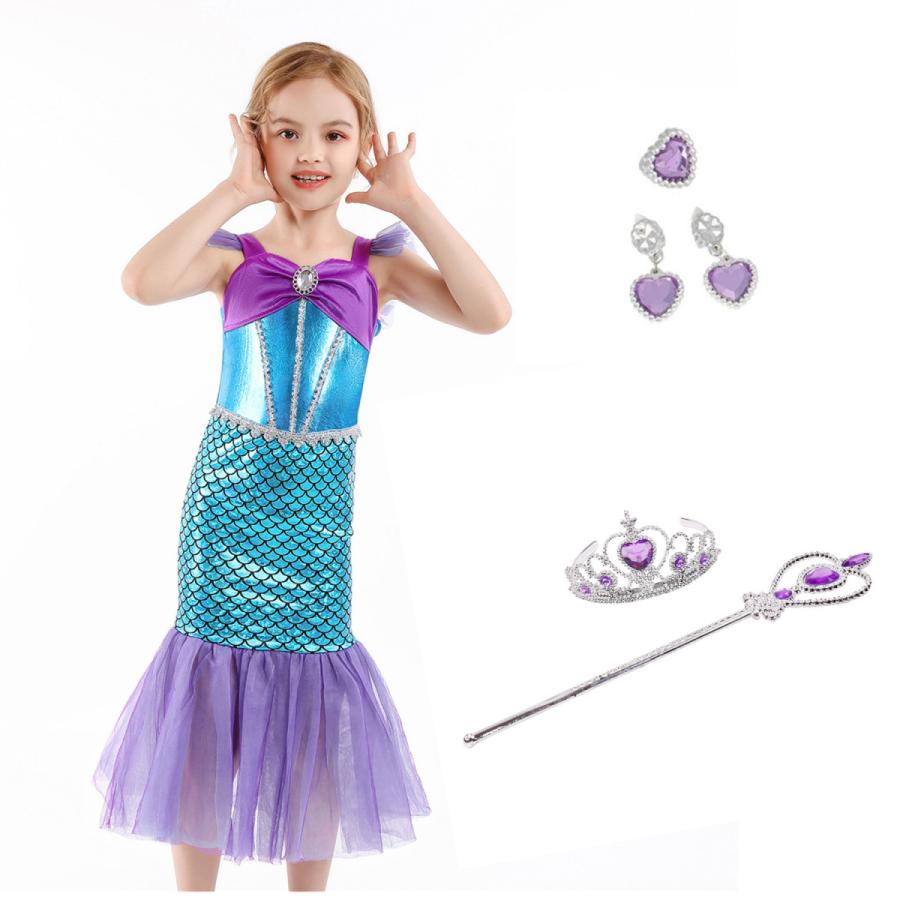 子供服 プリンセスドレス 人魚姫 リトルマーメイド アリエル 風 コスチューム ドレス 5点セット キッズ ハロウィン 仮装 発表会 演出 コスプレ ワンピース Ms Cs195 Miso A Miso 通販 Yahoo ショッピング